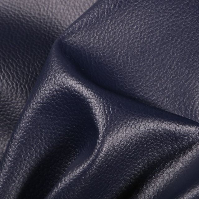 Simili cuir d'ameublement uni Bleu marine - Par 50 cm