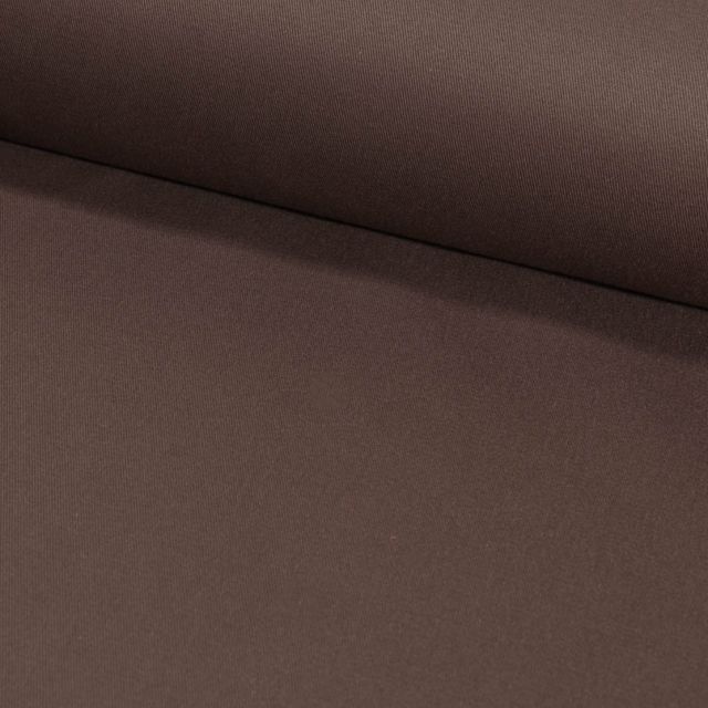 Tissu Coton Sergé d'ameublement uni Marron Chocolat - Par 10 cm