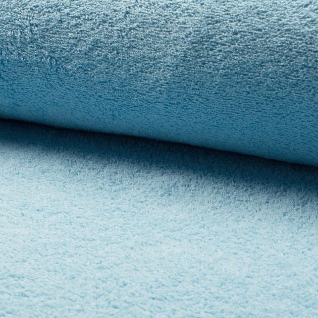 Tissu Eponge légère 320 g/m² Bleu ciel - Par 10 cm