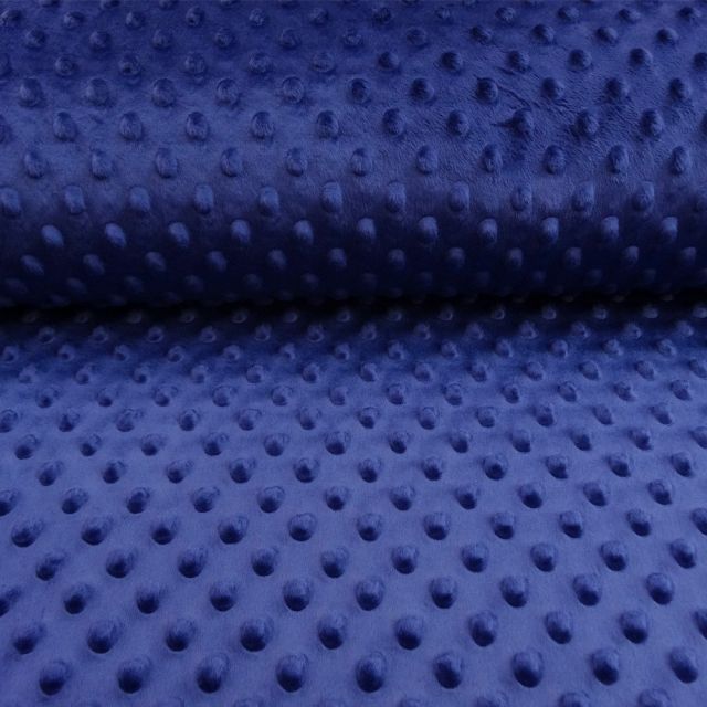 Tissu Minky Ultra doux Pois Bleu roi - Par 10 cm