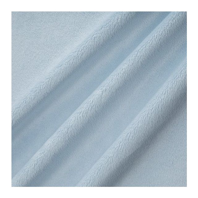 Tissu Minky Ultra doux Ras Bleu Ciel x10cm