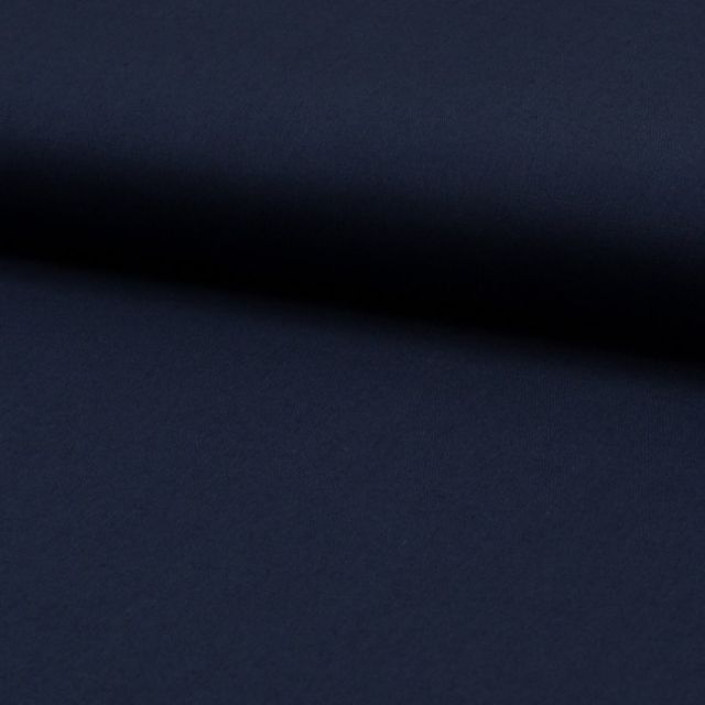 Tissu Popeline de coton unie Bleu marine - Par 10 cm