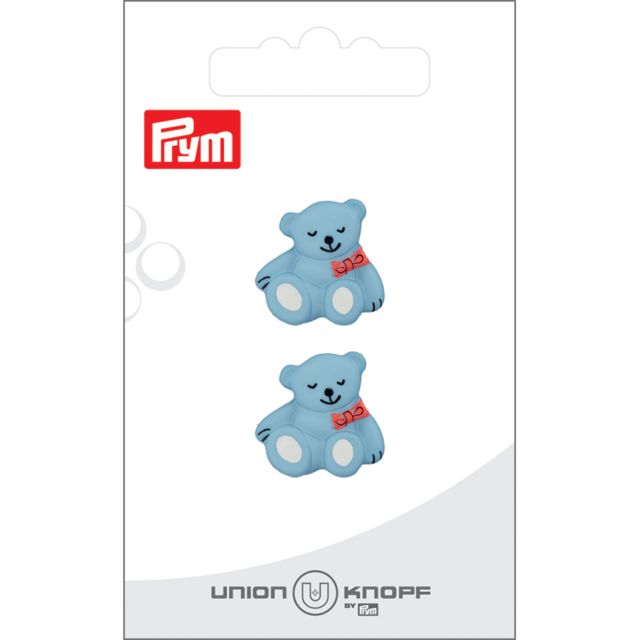 Bouton Prym Ours noeud 19 mm x2 - Bleu clair