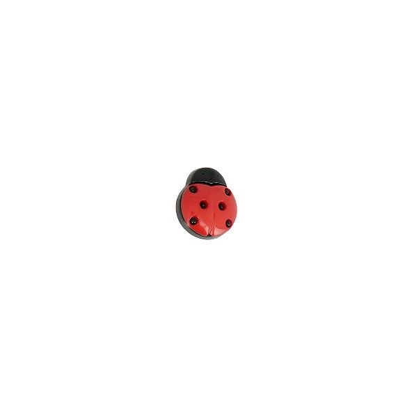 Bouton coccinelle 15 mm Rouge