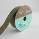 Bobinette Ruban Gros grain Frou-Frou Kaki - 16 mm x 6 mètres