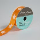 Bobinette Ruban Gros grain Etoile Frou-Frou Orange flamboyant - 16 mm x 4 mètres