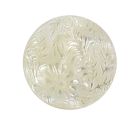 Bouton fleur gravé Pauline 27 mm - Blanc