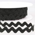 Serpentines tout textile 13 mm Noir x1m