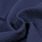 Tissu Double gaze uni Bio Bleu nuit