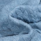 Tissu Sweat effet Maille tressée Lena Bleu