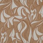 Tissu  Lin imprimé Floral blanc sur fond Beige