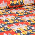 Tissu Coton imprimé sous licence Harry Potter Rouge