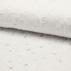 Tissu Broderie anglaise Deluxe n°150 sur fond Blanc - Par 10 cm