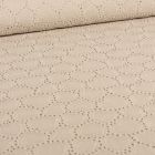 Tissu Broderie anglaise Hearts sur fond Beige