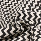 Tissu Viscose Lin Chevrons noir sur fond Naturel